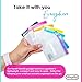 MUMI Mini Zipper Pouch Set – 7 Small Clear Bags with Writable Labels for Travel, School & Work | Reusable Ziploc Bags, Zipper Pouch for Organization, Leak-Proof Pouches for Storage & Packing (3x3 in)