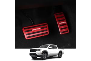 Kakash Custom Interior Accessories for Nissan Frontier 2022 2023 Aluminium Alloy Gas Accelerator Pedal Covers,Anti-Slip No Drilling Brake Foot Pedal Pads 2 Pieces/Set(red)