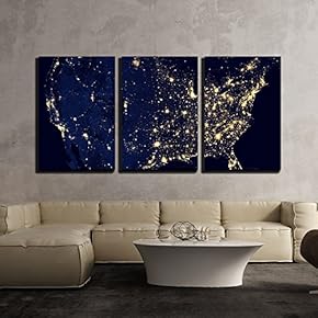 USA Territory with Different Time Zones x3 Panels