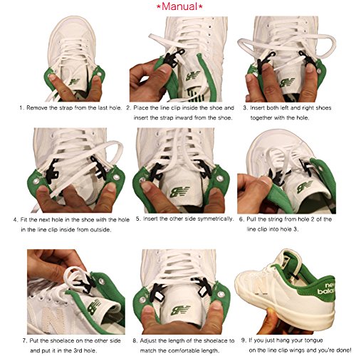 CNC-031 Shoelace Clip/Shoe Clip/Line Clip/Tongue holder/Clean Shoelace, 1set (BLACK)