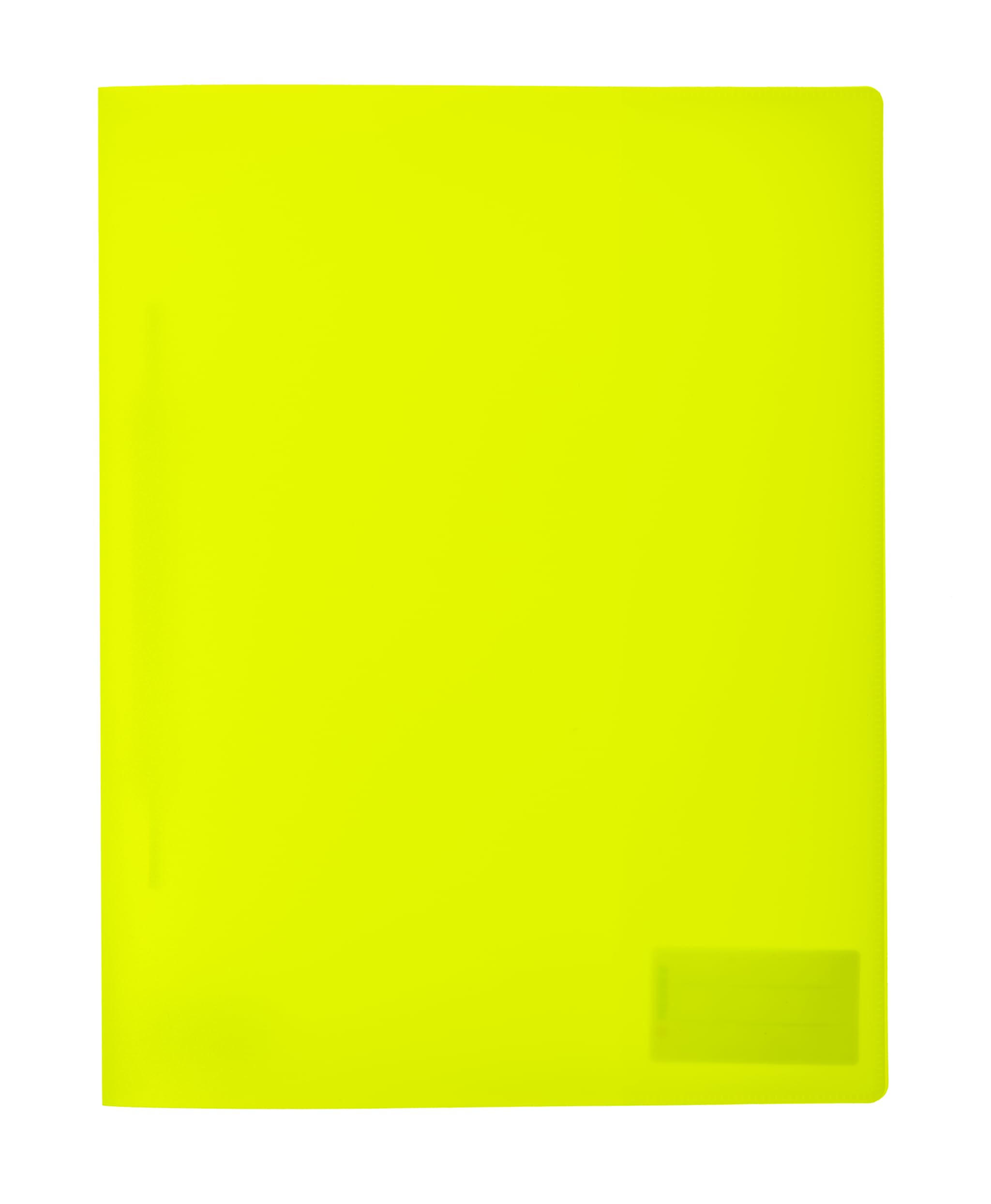 HERMA 19636 File Folder A4 Translucent Neon Yellow, Plastic Folder with Labelling Label, Slip Pocket & Metal Staple Tongue, Sturdy Plastic File Folder for School and Office