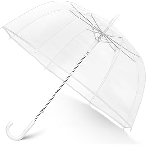52 inch Large Canopy Clear Bubble Umbrellas, High-Visibility Rain Umbrella | Transparent Dome Coverage, Auto Open, Rain & Win