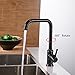 Kitchen Bar Faucet OWOFAN Single Handle High Arc Black Kitchen Faucet Hot and Cold Single Level Kitchen Sink Faucets 18059R