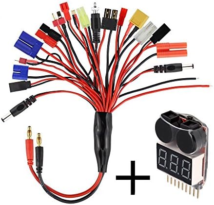 RC Lipo Battery Charger Adapter Connector Splitter Wire,19 in 1 Octopus Convert Cable to 4.0mm Banana Plug Lead Cable for T Plug XT60 TRX TAMIYA EC3 EC5 FUTABA