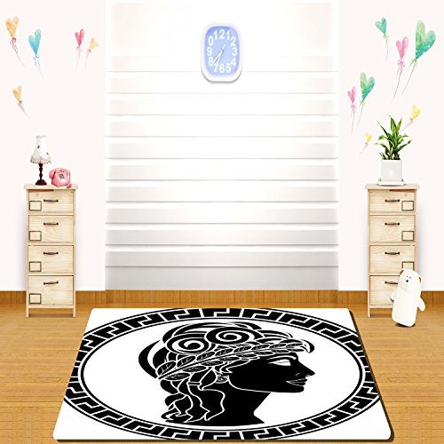 HAIXIA Rugs Toga Party Classic Stencil Antique Period Roman Folk Woman Artistic Muse Hellenic Image Decorative Black White