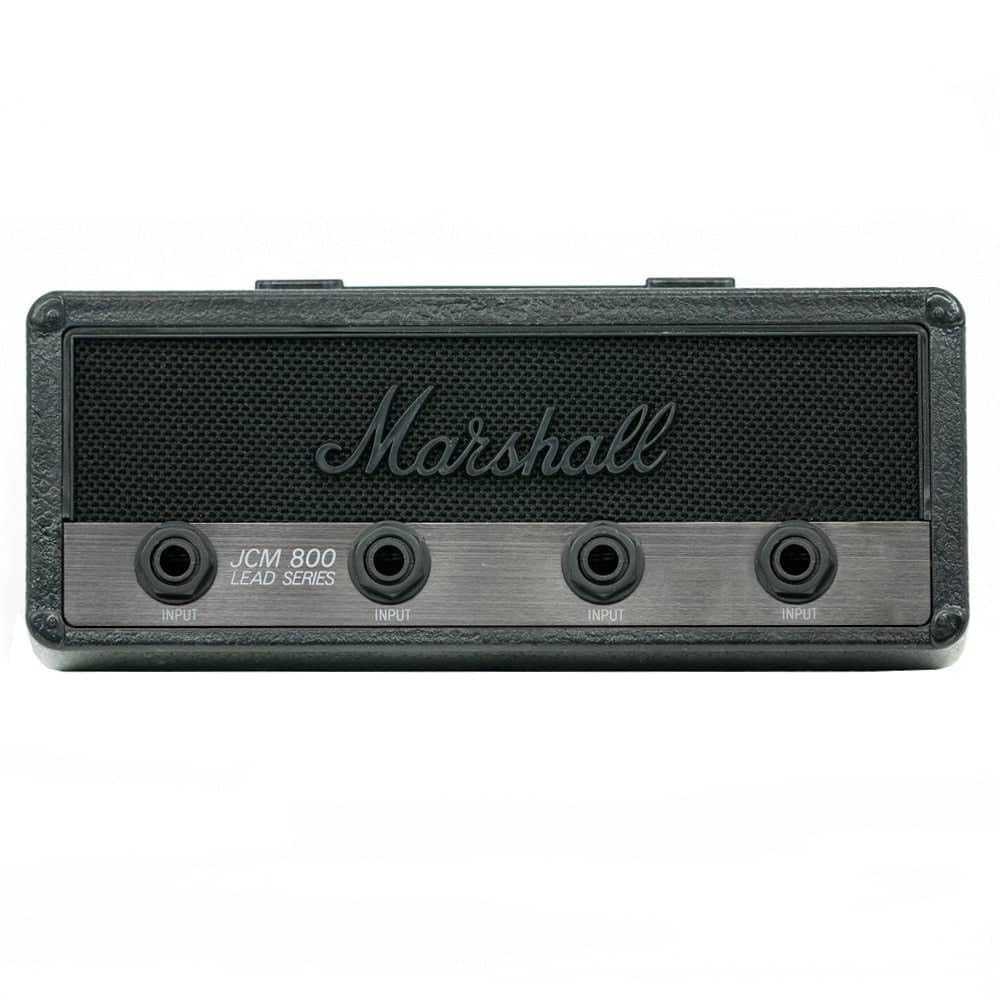 Licensed Marshall Stealth Jack Rack- Wall mounting Guitar amp Key Hanger. Includes 4 Guitar Plug Keychains and 1 Wall mounting kit. Easy Installation.