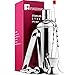 FineDine Expert Cocktail Shaker Home Bar Tool Set Stainless Steel Bar Set with Shaking Tin, Bar Spoon, Double Jigger, 2 Stainless Steel Bottle Pourers, Tapered Spout, and Flat Bottle Opener (6 Piece)