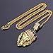 18k Gold Plated King Lion Pendant Necklace with 24