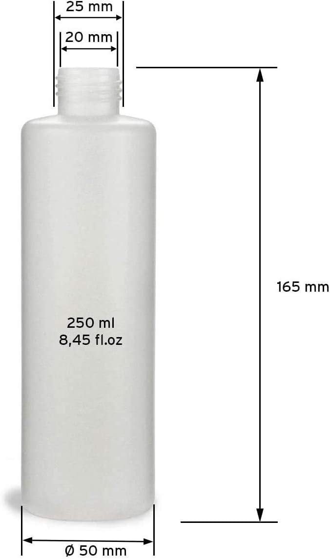 10 x 250 ml Octopus synthetic bottles, plastic bottles made of HDPE with red spray caps or dropper caps - Image 4