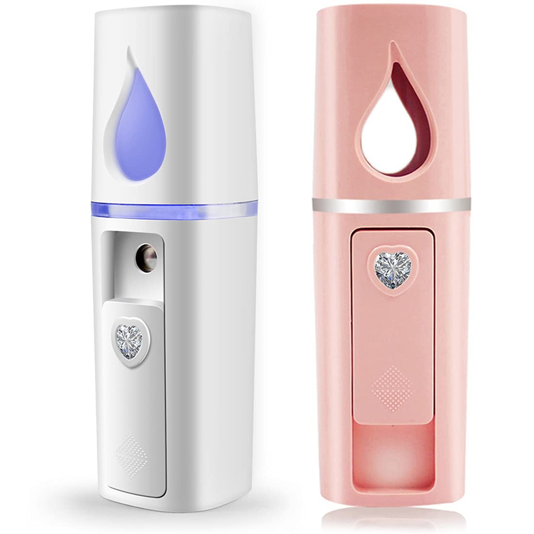 Photo 1 of Portable Nano Facial Mister Mini Facial Steamer Atomization Eyelash Extensions with Mirror & 20ml Visual Water Tank (2 Packs)