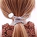 LITTLEMOLE Hair Ties, Bands Rope Ponytail Ties Mixed Colors Headband Accessories, Pearl Ribbon Bowknot Hair Rubber, Fit for Women Ladies Baby Girls Kids Children, Set of 10 (brown)