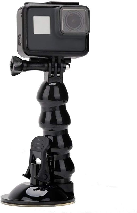Eyeon Jaws Flex Clamp Car Suction Cup Mount Holder with Flexible Gooseneck Extension for GoPro Hero 2018 7 6 5 4 3/Session, Xiaomi yi 4K/Lite, Polaroid, SJCAM, AKASO, Campark, APEMAN,and Smart Phone