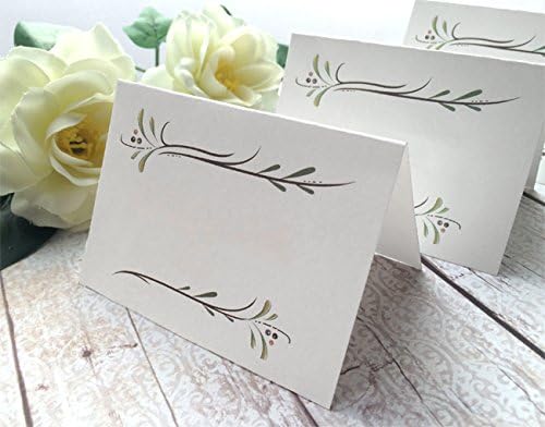 20 Pack - Blank Rustic White Wedding Place Cards - Wedding Escort Cards - Pre-Scored Shipped Flat You Fold - Pack of 20