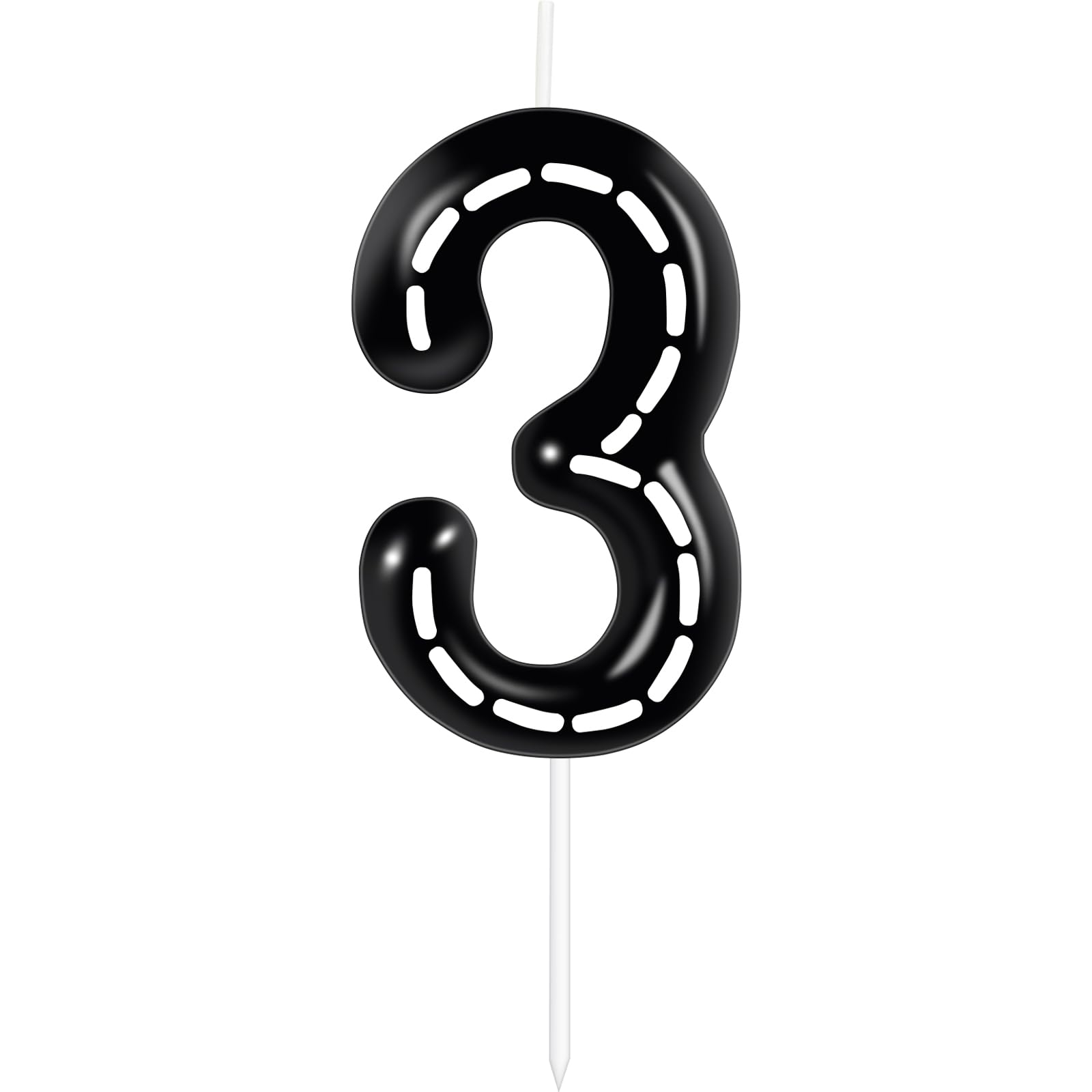 Photo 1 of ZHIHUI Birthday Candle Racing Cars Themed Birthday Party Decoration, Black and White Line Happy Birthday Cake Candle, Boys Girls Kids Birthday Cake Topper Reunions Theme Party Supplies (Number 3)