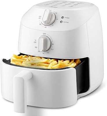 Fritadeira de ar quente 2L, 1150 W, mini fritadeira de ar para 1-2 pessoas