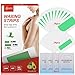 Wax Strips, Ajoura Hair Removal Strips for Face Leg Eyebrow Bikini Brazilian Underarm Women men, Waxing Strips with 48 Count Double Size Cold Wax Strips & 4 Post Care Wipes