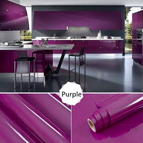 Iuhan® Self-adhesive Wall Stickers, Shiny Furniture Refurbished Stickers Pvc Removable Wallpaper Decor 13 Kind Colors (Purple)