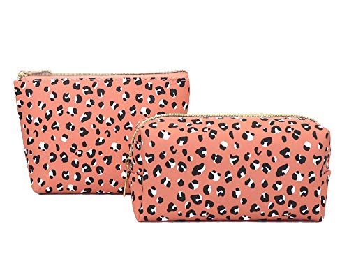 2Pcs leopard makeup bag Cosmetic Bag Makeup Bag for Women Toiletry Pouch Makeup Organizer Travel Cases Toiletry Bag for… - Image 2