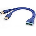 BSHTU Dual USB 3.0 Type A to 20 Pin Header Cable Super Speed 5Gbp/s Data Sygn Transmission Adapters Male Y Connectors Slot for Computer Motherboards
