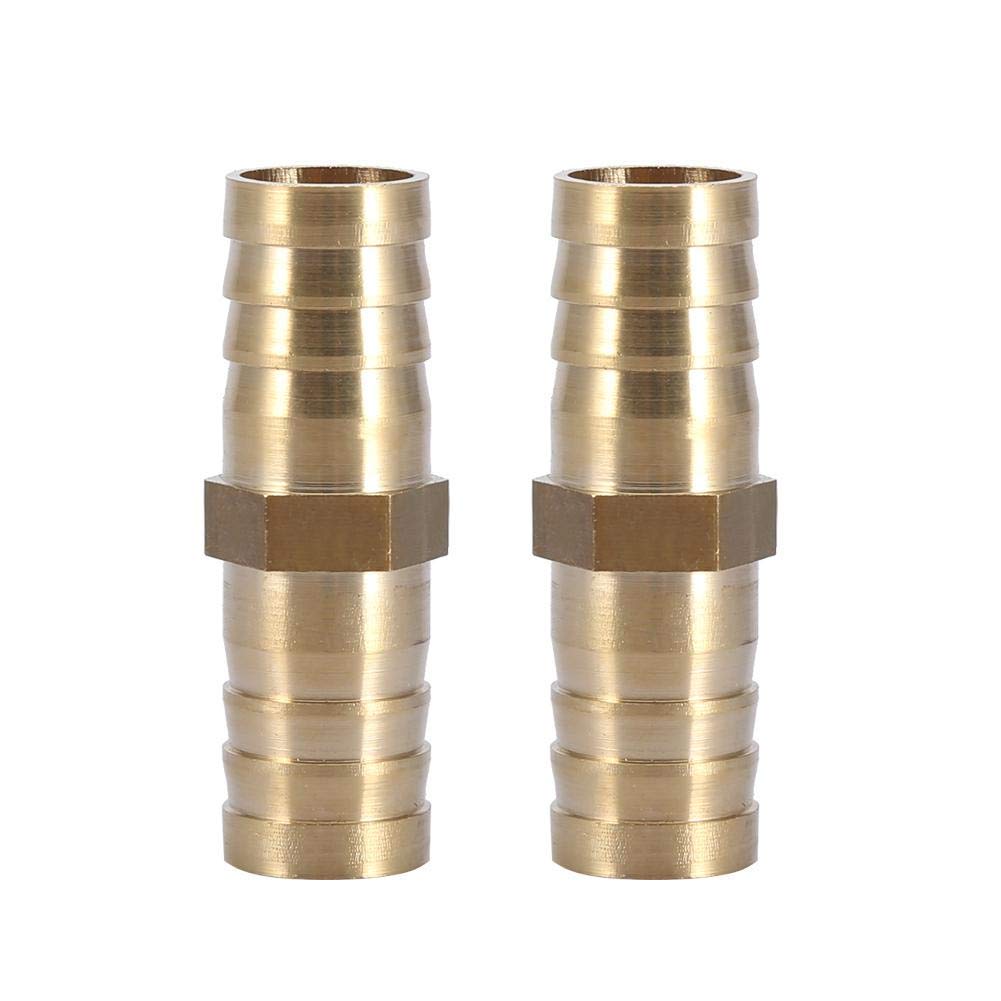 Straight Barbed Connector, Straight Pipe Adapter Bidirectional Brass Pipe Fitting Junction Fitting Tube Fitting 6/8/10/12/14/16/20mm (14mm 2pcs)