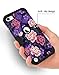 Hocase iPod Touch 7/6/5 Case, Shockproof Heavy Duty Hard Plastic Bumper+Soft Silicone Rubber Hybrid Dual Layer Protective Case for iPod touch 7th/6th/5th Generation - Violet Flowers/Black