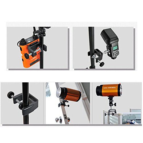 Foto4easy Universal Multifunctional C-Clamp Desktop Mount Holder Stand 1/4'' 3/8'' Screw for DSLR LED Flash Light