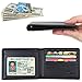 RFID Blocking Cowhide Leather Wallet for Men with 2 ID Windows(Black)