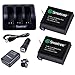 Smatree 1290mAh Replacement Battery (2-Pack) with 3-Channel Charger, Wall Charger,Car Charger for Gopro Hero 4-NOT for Gopro Hero 5
