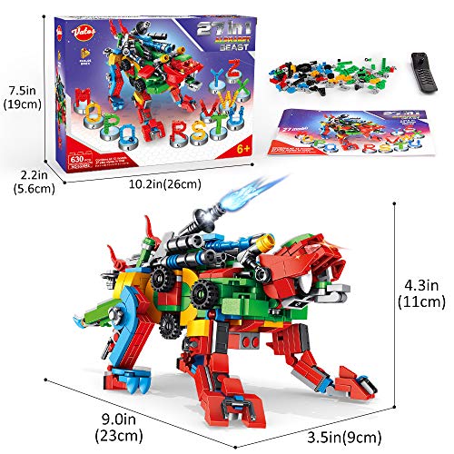 VATOS STEM Building Toys - 630 PCS Alphabets Beast Creative Building Bricks | 27-in-1 Learning Educational Construction Toys for Boys Girls Age 6 7 8 9 10 11 12 Years Old -Gift