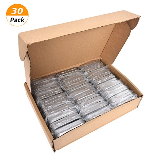 Aybloom Metal Rectangular Empty Hinged Tins - 30 Packs Silver Mini Portable Box Containers Small Storage Kit & Home Organizer