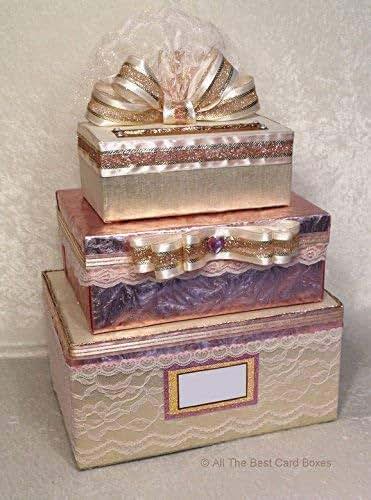 Amazon.com: Blush Rose Gold Wedding Card Box with slot ...