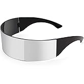 FEISEDY 80s Futuristic Cyclops Cyber Visor Sunglasses Men Women Punk Style Cosplay B2740