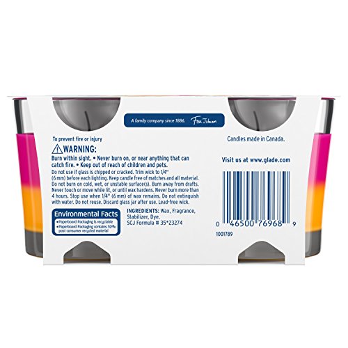 Glade 2in1 Jar Candle Air Freshener, Hawaiian Breeze & Vanilla Passion Fruit, 2 candles, 6.8 oz