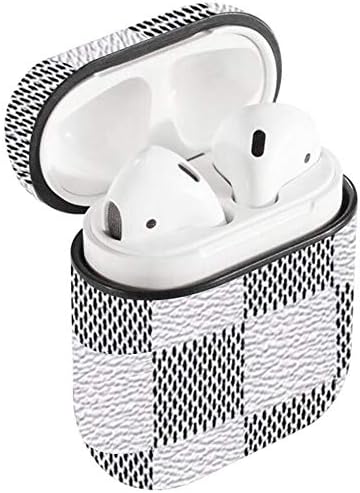 AirPods Leather Case, Protective Shockproof Case Cover with Carabiner Compatible with Apple AirPods Charging Case