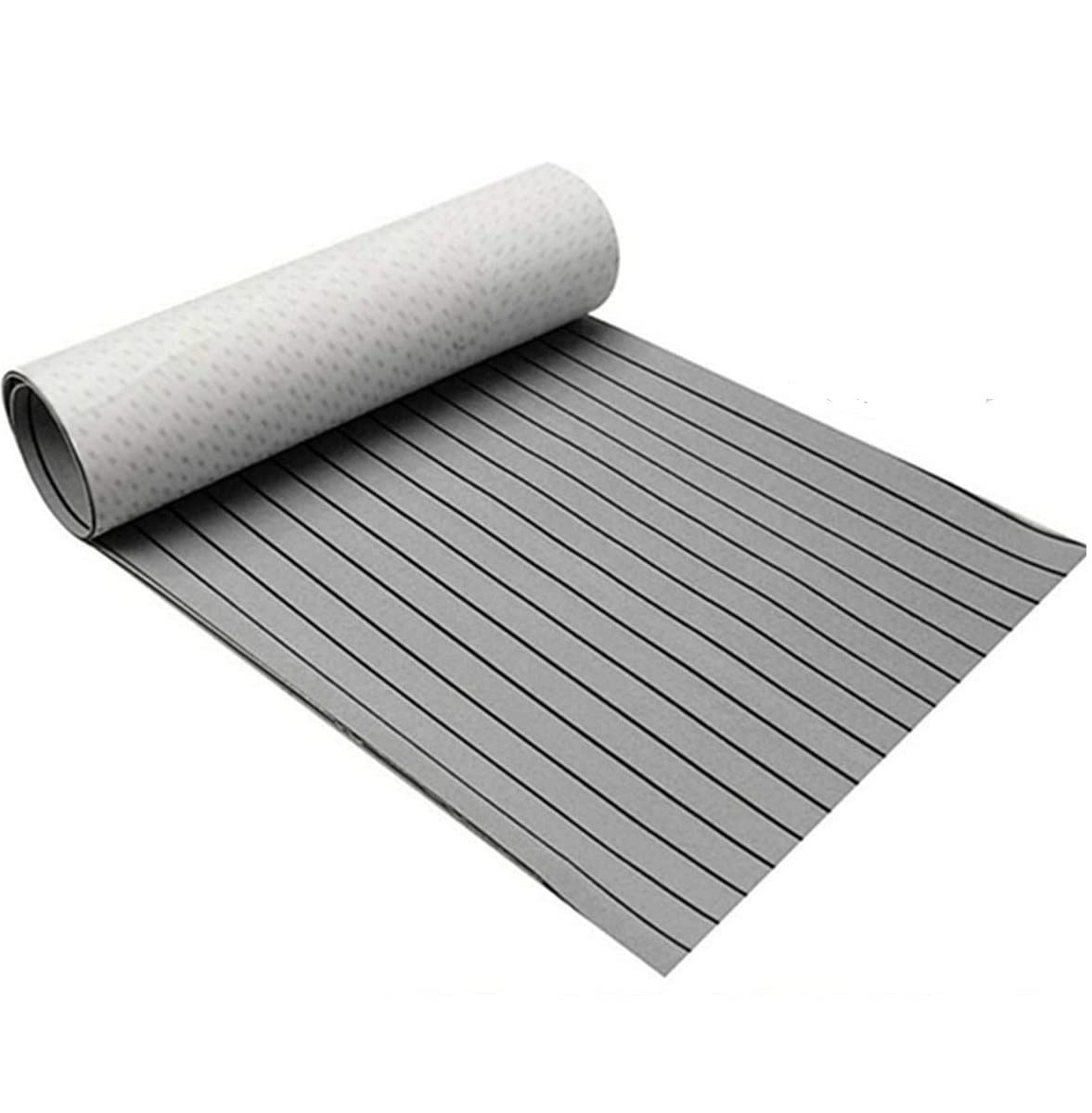 Baceyong 240 cm x 5.7 cm Dark Marine Floor Artificial Teak Foam Boat Yacht Decorative Panel Dark Teak Marine Flooring EVA Non-Slip Mat