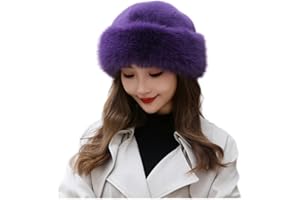 BSYLOO Thickened Faux Fur Warm Hat, Luxurious Women’s Faux Mink Mongolian Hat, Versatile New Winter Beret for Women Girls