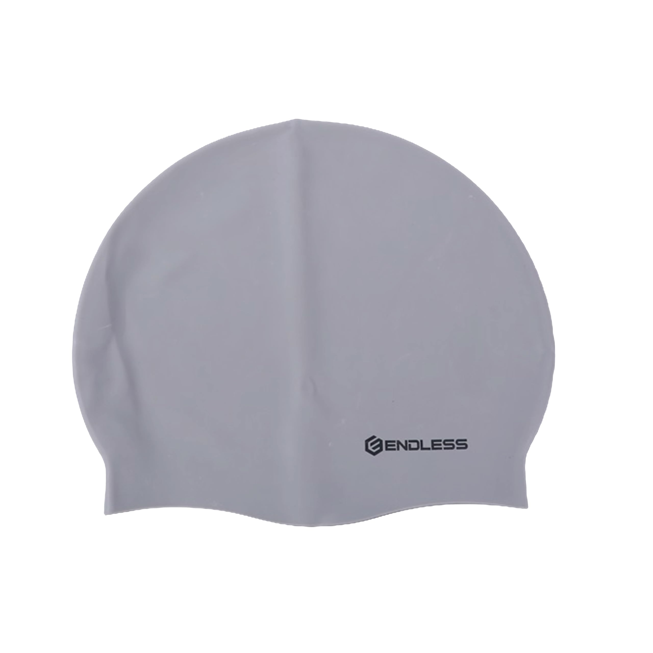 Endless EL1019 Classic Comfortable Plain Silicone Swimming Cap | Fully Elastic Waterproof Swimming Cap for Long and Short Hair with Thicker Edge | for Adults, Women and Men | Colour: Silver | Free