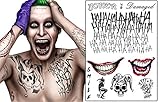 The Joker Temporary Tattoos Suicide Squad Costume Halloween Fancy Dress Batman(1PC)