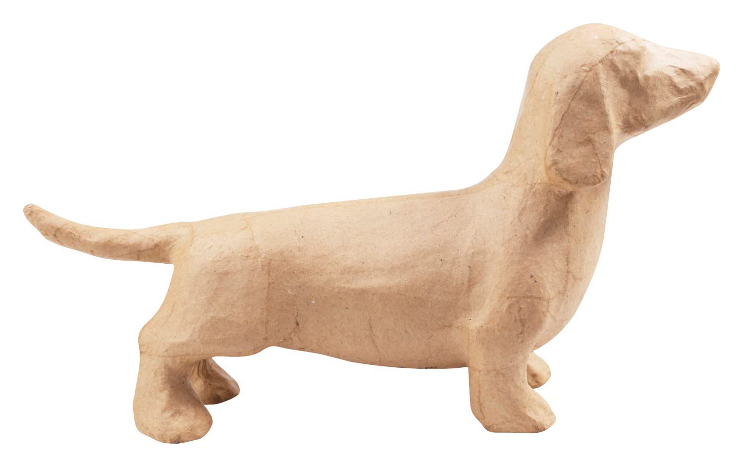 Décopatch SA189C - One Brown papier-mâché stand 27.5x7x15.5 cm, Dachshund - DIY - Customisable Décor - Completely Personalise - Creative Leisure Activity