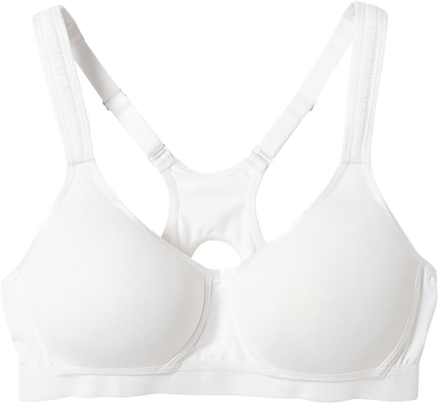 Comfortableinside Women's High Impact X Back Smooth Comfort Full Support Wirefree Yoga Sports Bra White 36B