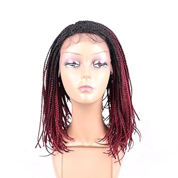 Amazon Com Hair Way Box Braided Wigs Bob Style Lace Front Wig