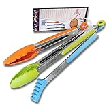 Silicone Food Tongs. A Posh 3-Piece Set of Rust-Resistant Stainless Steel Food Tongs With Silicone Heads and Side Grips. Flip, grab, toss, and more with this three-piece tong set.