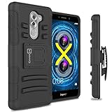 Honor 6X Case, Huawei Mate 9 Lite Case, CoverON [Explorer Series] Holster Hybrid Armor Belt Clip Hard Phone Cover For Huawei Honor 6X / Mate 9 Lite Holster Case - Black