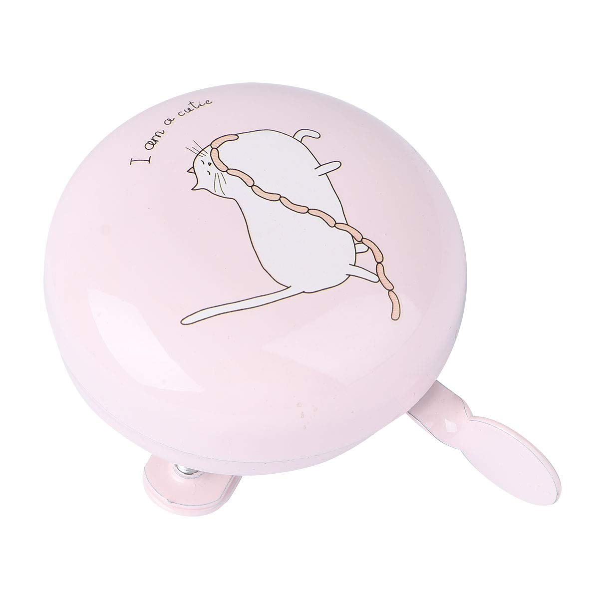 VORCOOL Bicycle Bell Decor Small Round Bike Bells Printed Big Kitten Bike Bells Crisp Sound Ring Bell for Children Scooter Tricycle Outdoor Sports Props (Pink)