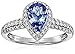 14k White Gold Tanzanite and Diamond Pear-Shape Engagement Ring (1/2cttw, H-I Color, I2-I3 Clarity) Size 7