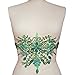 Gorgeous Pure Handmade Beaded Bling Bright Crystal Patches Sew on AB Rhinestones Waist decoration Applique with Stones Sequins Beads DIY Craft Belt for Wedding Dress Decor Decorations (green)