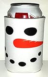 White Snowman Huggie Can Cover Party Ugly Sweater Christmas Beer