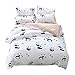 TTMALL Duvet Cover Bedding Sets 3-Pieces Full Queen Size Microfiber, White and Black Panda Animal Patterns Design Prints,Without Comforter (Full/Queen, (1Duvet Cover+2Pillowcases)#02)