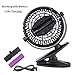 Intbase USB Clip Desk Fan,USB charging fan, 360° Rotation USB Clip Desk Fan Mini USB Personal Cooling Fan, Powerful Wind for Baby Stroller,Outdoor Activity, Office (Black)