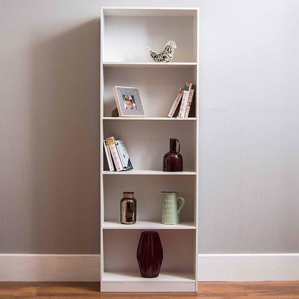 Vida Designs Cambridge 5 Tier Extra Large Bookcase, White Wooden Shelving Display Storage Unit Office Living Room Furniture - Image 5